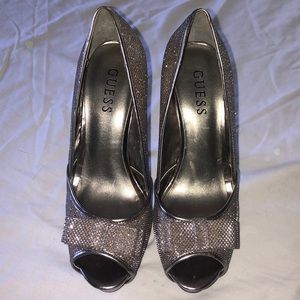 GUESS 4” glitter heels
